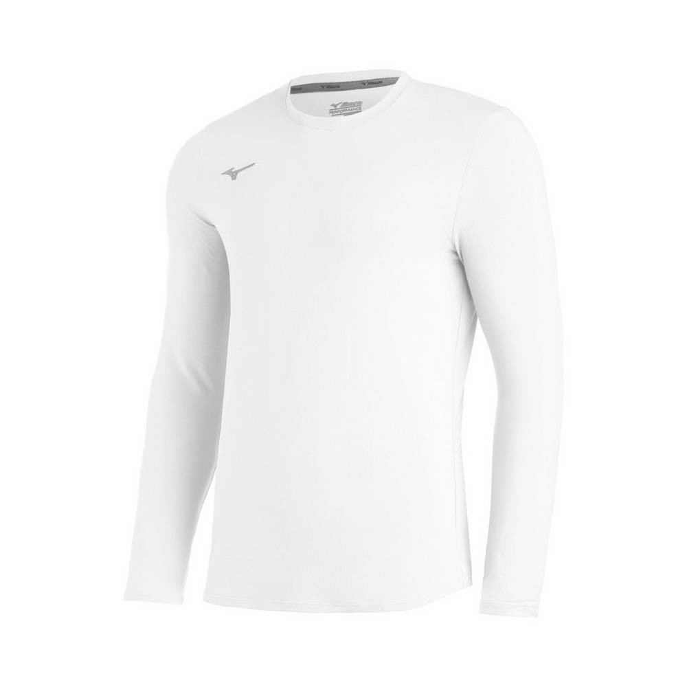 Sudaderas Mizuno Comp Diamond Long Sleeve Crew Hombre Blancas Outlet EASD-36482